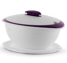 Tigela Thermo 2,5 litros Branca e Roxa Tupperware