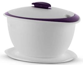 Tigela Thermo 3,5 litros Branca e Roxa Tupperware Tigela Thermo 3,5 litros Branca e Roxa Tupperware