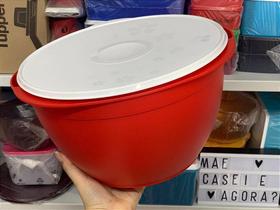 Tigela Tupperware Actualité 10 Litros Vermelha com Tampa Branca