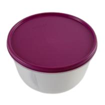 Tigela Tupperware Visual 2 Litros - Transparente com Tampa Roxa para Armazenamento de Alimentos