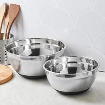 Tigelas Bowl Aço Inox Fundo Antiderrapante 1800ml Bater Massas Doces Bolos Alimentos Culinária Cozinha