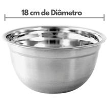 Tigelas Bows Mixing 18cm 1,2 Litros Bowl Aço Inox Kehome