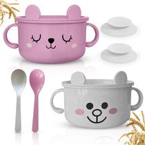 Tigelas de bebê inquebráveis SnugglyBites com colher e prato, sem BPA