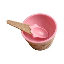 Tigelas De Sorvete Em Cores Vibrantes Com Colheres, Conjunto De Sobremesas Para Festa, Aniversário,