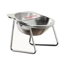 Tigelas Elevadas De Aço Inoxidável Para Gatos Com Suporte Antiderrapante Para Comida E Água De