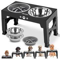 Tigelas elevadas para cães Jovrun com 2 pratos de aço inoxidável Tigelas elevadas para cães Jovrun com 2 pratos de aço inoxidável