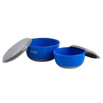 Tigelas Infantis com Tampa Azul 2 Unidades Clingo