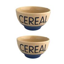 Tigelas ou Cumbucas Jogo 2 Para Cereal - Cerâmica - Azul.