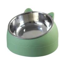Tigelas Para Gatos Em Aço Inoxidável Antiderrapantes Com Inclinação De 15 Graus, 200ml E 400ml,
