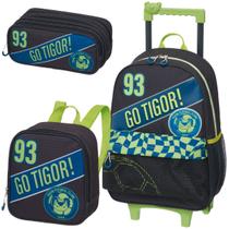 TIGOR FC - Mochila Carrinho + Lancheira + Estojo Triplo