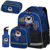 TIGOR VARSITY - Mochila Costas + Lancheira + Estojo Triplo + Garrafa