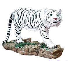 Tigre Branco Estatueta Resina Estátua Decoração Enfeite Tigre Branco Estatueta Resina Estátua Decoração Enfeite