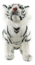 Tigre Branco Sentado Realista 39cm Pelúcia