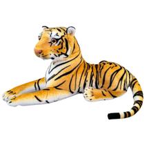 Tigre de Pelúcia Safari Realista Deitado 55cm Lindo Tigre de Pelúcia Safari Realista Deitado 55cm Lindo