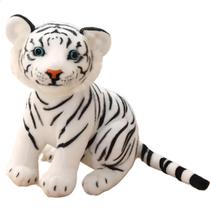 Tigre Safari Muito Realista Pelucia Lindo Macio Branco