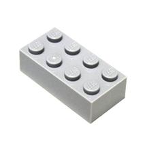 Tijolo 2x4 Cinza Claro (Cinza Pedra Médio) x10 Lego
