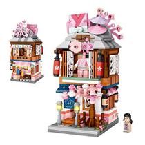 Tijolos japoneses da loja Street View, Mini DIY Building Blocks Modelo MOC Brinquedo de Construção (Kimono Shop)
