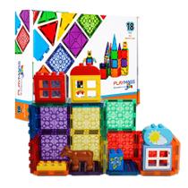 Tijolos magnéticos de construção Playmags 18 unidades com ímãs mais fortes Tijolos magnéticos de construção Playmags 18 unidades com ímãs mais fortes