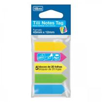 Tili Notes Tag 43mmx12mm 100 Folhas 5 Cores