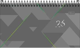Tilibra - Agenda Executiva Espiral Semanal 16,7 x 8,9 cm Spot 2026 - Cinza e Verde