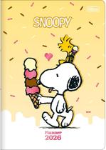 Tilibra - Planner Grampeado 17,8 x 25,4 cm Snoopy 90 G 2026 - Fundo Amarelo - TILIBRA