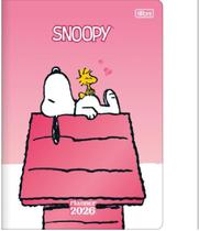 Tilibra - Planner Grampeado 17,8 x 25,4 cm Snoopy 90 G 2026 - Fundo Rosa - TILIBRA