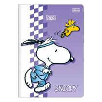 Tilibra - Planner Grampeado 17,8 x 25,4 cm Snoopy 90 G 2026 - Fundo Roxo - TILIBRA
