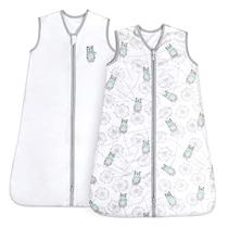 TILLYOU Sleep Sack - Cotton Wearable Blanket Baby 2-Pack Set, Fits Infant Newborn Age 6-12 Months, Bear & Dandelion