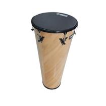 Timba 11" Madeira Verniz 50x11 Pele Napa Aro Preto Music