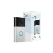 Timbre con batería Ring con video de pies a cabeza, níquel satinado