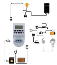 Timer Digital E Temporizador Tomada Bivolt 10A - 9 Programas