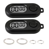 Timer Duoxiate 2 unidades mini digital com chaveiro LCD