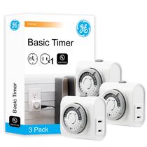 Timer GE 24-Hour Indoor Basic, 1 tomada polarizada, pacote com 3