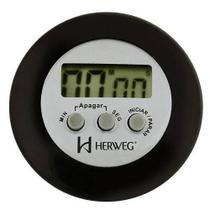 Timer Herweg 3303 034 Contagem Regressiva Alarme Sonoro Preto