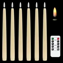 Timer remoto Romance LED Flameless Taper Candles, pacote com 6