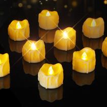 Timer Tea Lights Homemory Flameless Flickering 12 unidades de marfim