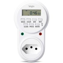 Timer Temporizador Digital 10A 2P+T Programação Automática Branco Elgin