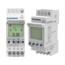 Timer Temporizador Digital Para Trilho Din Soprano 52 Programações RAS-41