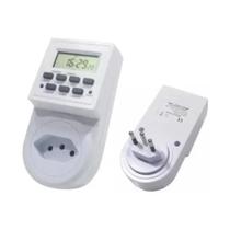 Timer Temporizador Digital Tomada Bivolt 10a 2200w Branco