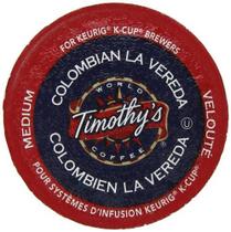 Timothy's World Coffee, La Vereda colombiana, pacote de porções K-Cup para cervejarias Keurig K-Cup, 24 unidades (pacote com 2) Timothy's World Coffee, La Vereda colombiana, pacote de porções K-Cup para cervejarias Keurig K-Cup, 24 unidades (pacote com 2)