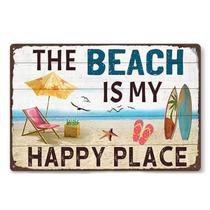 Tin Sign Vintage Beach A praia é meu lugar feliz 20x30 cm Tin Sign Vintage Beach A praia é meu lugar feliz 20x30 cm