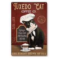 Tin Sign Wall Decor Tuxedo Cat Coffee Co 20x30cm Poster Iron Tin Sign Wall Decor Tuxedo Cat Coffee Co 20x30cm Poster Iron