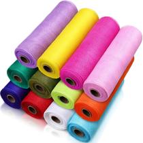 Tingle de fita de malha Deco de 10 polegadas x 9 m para fazer grinaldas - 12 rolos