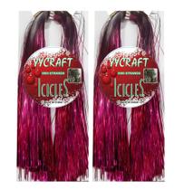 Tinsel Icicles YYCRAFT 5000 Strand (rosa choque, pacote com 2)