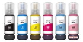 Tinta 574 T574 KIT Com 6 Compativel com L8050 L18050 completo Tinta 574 T574 KIT Com 6 Compativel com L8050 L18050 completo