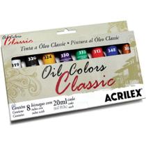 Tinta a óleo OIL Classic 20ML Estojo com 8 Cores Acrilex