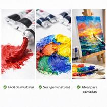 Tinta A Óleo Profissional 12 Cores 12ml Cada Alta Pigmentação, Secagem Lenta e Ideal Para Pinturas em Tela, Papel Para Óleo e Madeira Tinta A Óleo Profissional 12 Cores 12ml Cada Alta Pigmentação, Secagem Lenta e Ideal Para Pinturas em Tela, Papel Para Óleo e Madeira