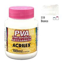 Tinta Acrilex Pva Fosca P/artesanato 100ml 519 Branca