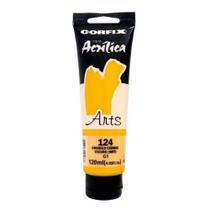 Tinta Acrílica 120ml G1 124 Amarelo Cadmio Escuro Corfix