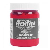 Tinta Acrílica 250ml G1 130 Vermelho Cadmio Escuro Corfix